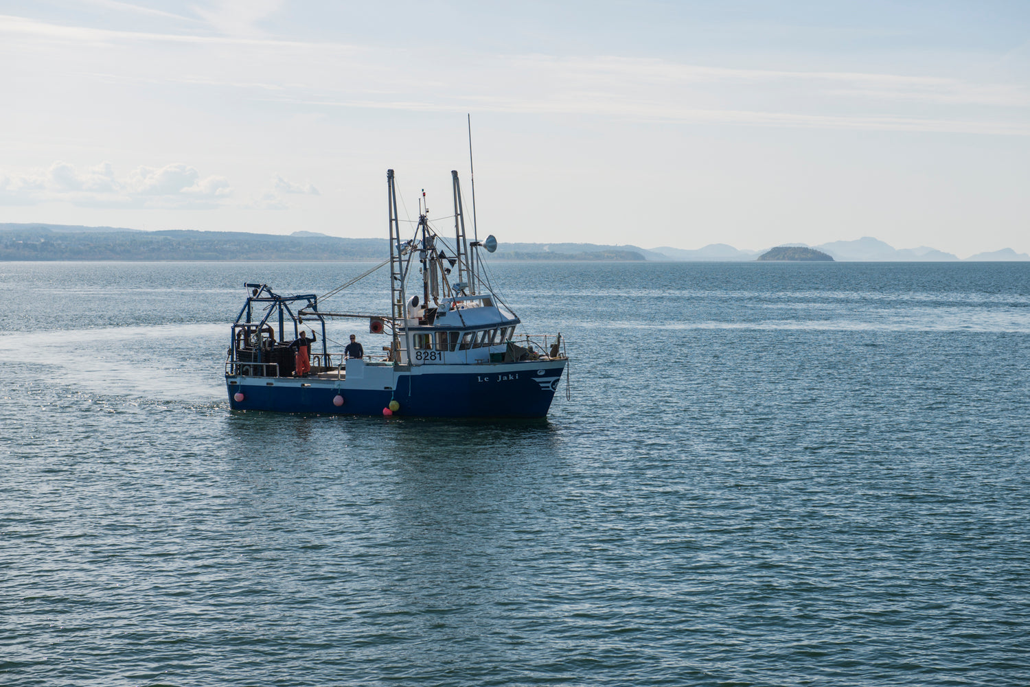Un bateau de Chasse-Marée, entreprise locale de Rimouski qui offre des produits de la mer et de la pêche provenant du fleuve Saint-Laurent.