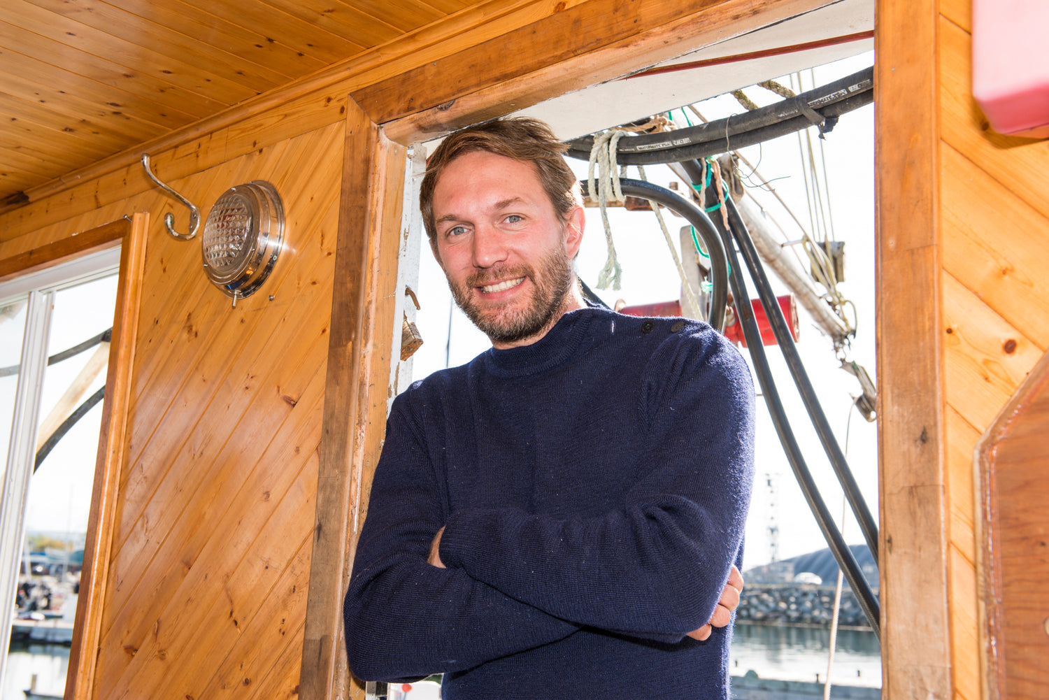 Guillaume Werstink, propriétaire de Chasse-Marée, entreprise locale de Rimouski qui offre des produits de la mer et de la pêche provenant du fleuve Saint-Laurent.
